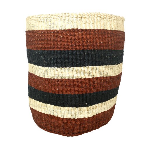 Handwoven Sisal Plant Basket: Colorful Boho Planter, 8"