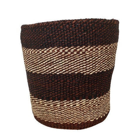 Handwoven Sisal Plant Basket: Colorful Boho Planter, 8"