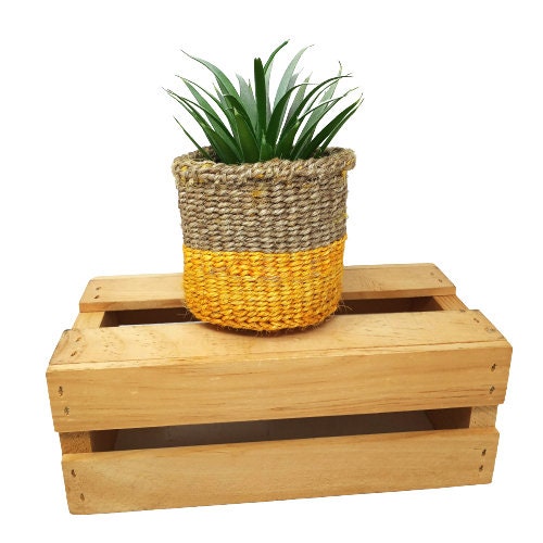 Handwoven Sisal Basket: African Storage, Plant Pot, Colorful Woven Baskets