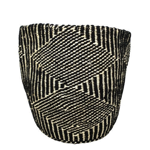 Handwoven Sisal Plant Basket: African Woven Planter (9x9 inches)
