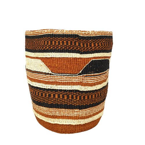 Handwoven Sisal Basket: African Woven Plant Pot, 8" Decorative Planter