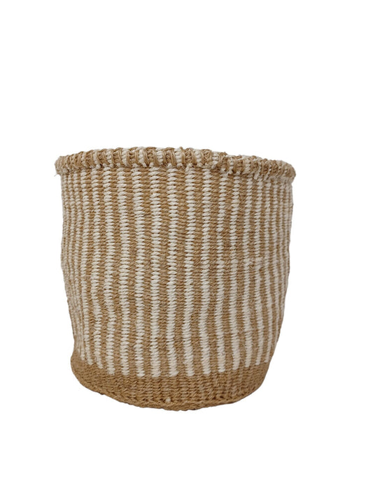 Handwoven Sisal Planter Basket: Minimalist Home Decor