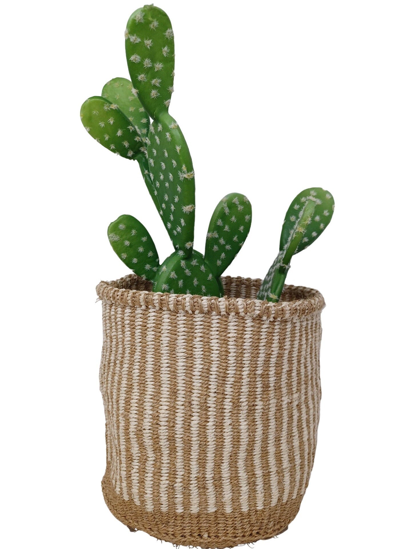 Handwoven Sisal Planter Basket: Minimalist Home Decor