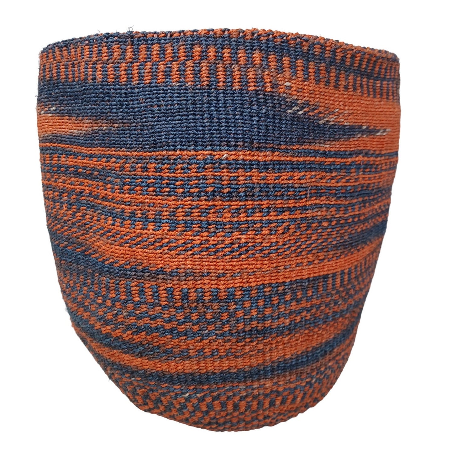 Handwoven Sisal Plant Basket: Colorful African Storage Basket (10"x10")