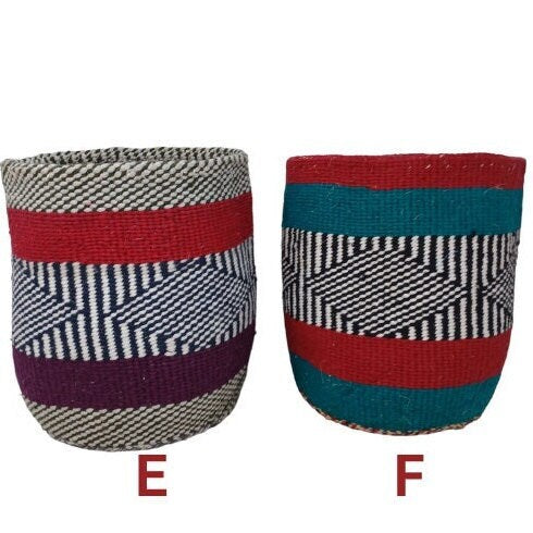 Colorful Woven Plant Basket: 10" Boho African Storage