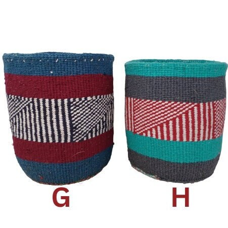 Colorful Woven Plant Basket: 10" Boho African Storage