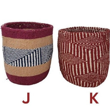 Colorful Woven Plant Basket: 10" Boho African Storage
