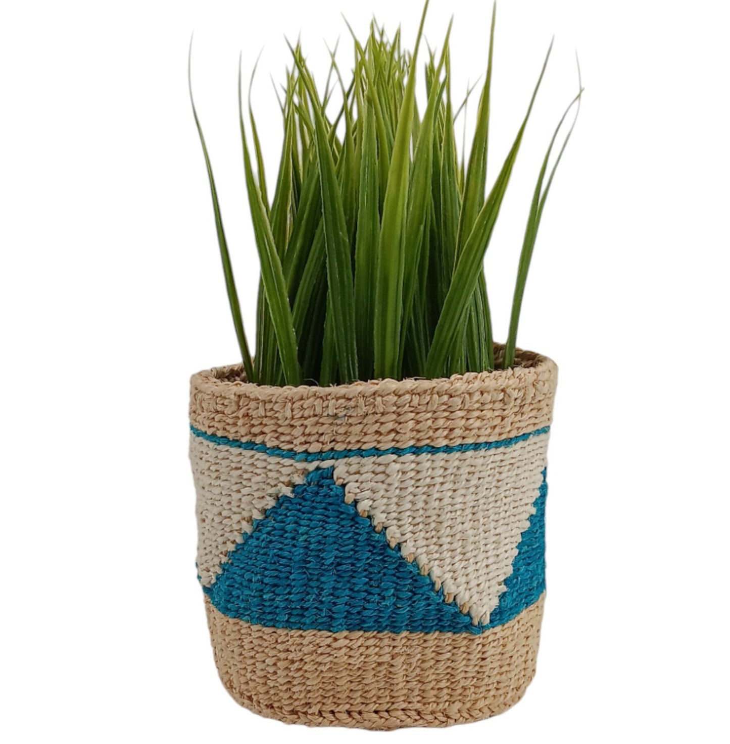Handwoven Sisal Basket Planter: Boho Woven Plant Basket