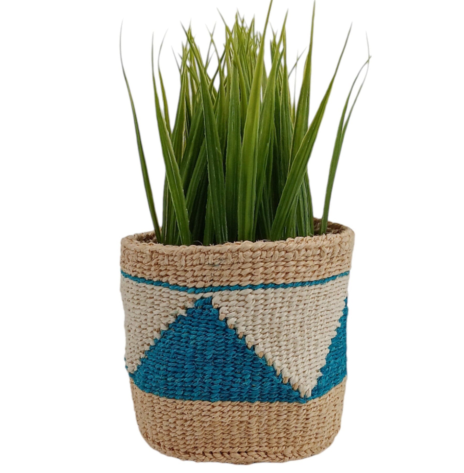 Handwoven Sisal Basket Planter: Boho Woven Plant Basket