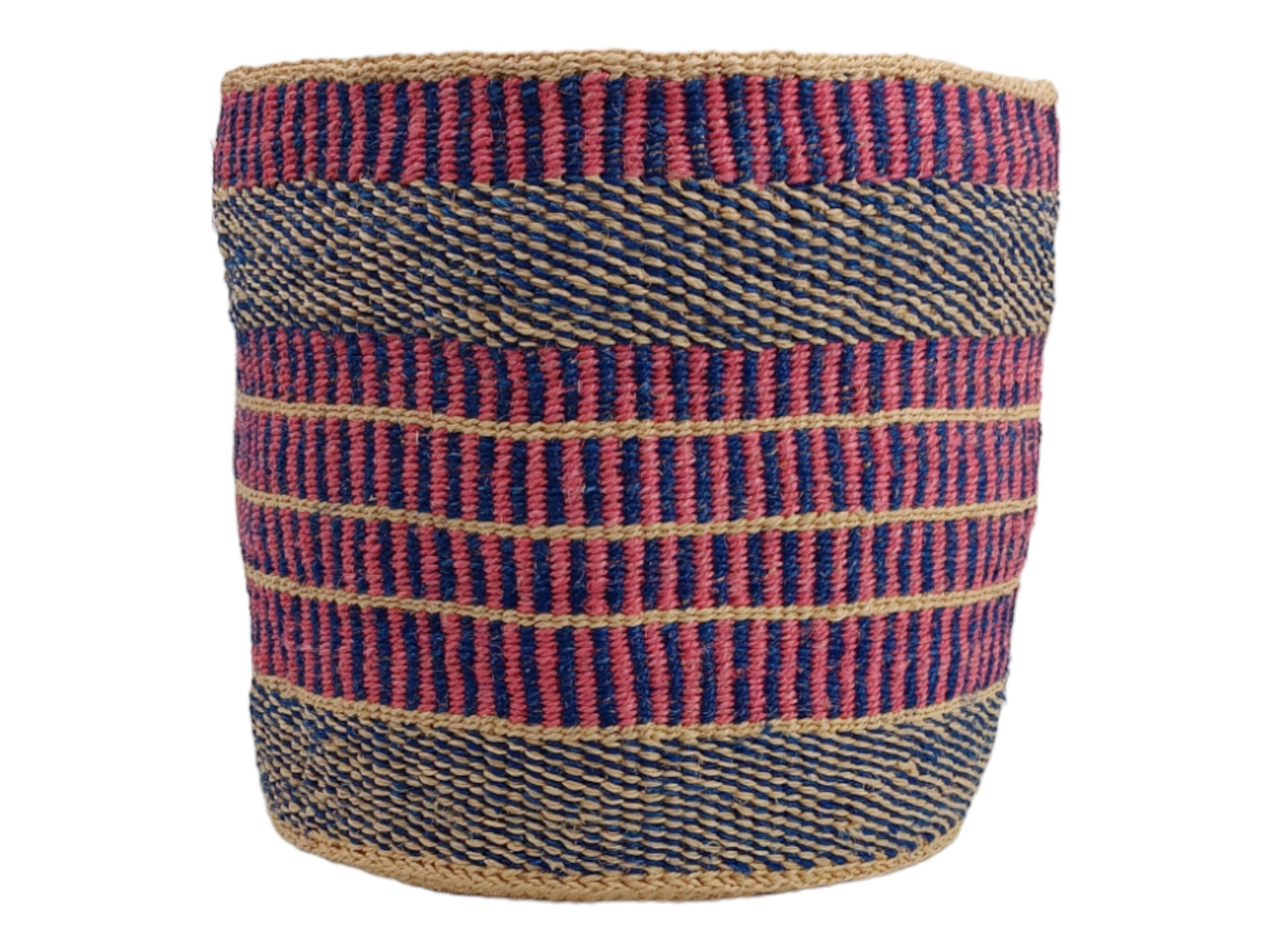 Woven Sisal Basket Planter: Colorful Rustic Home Decor