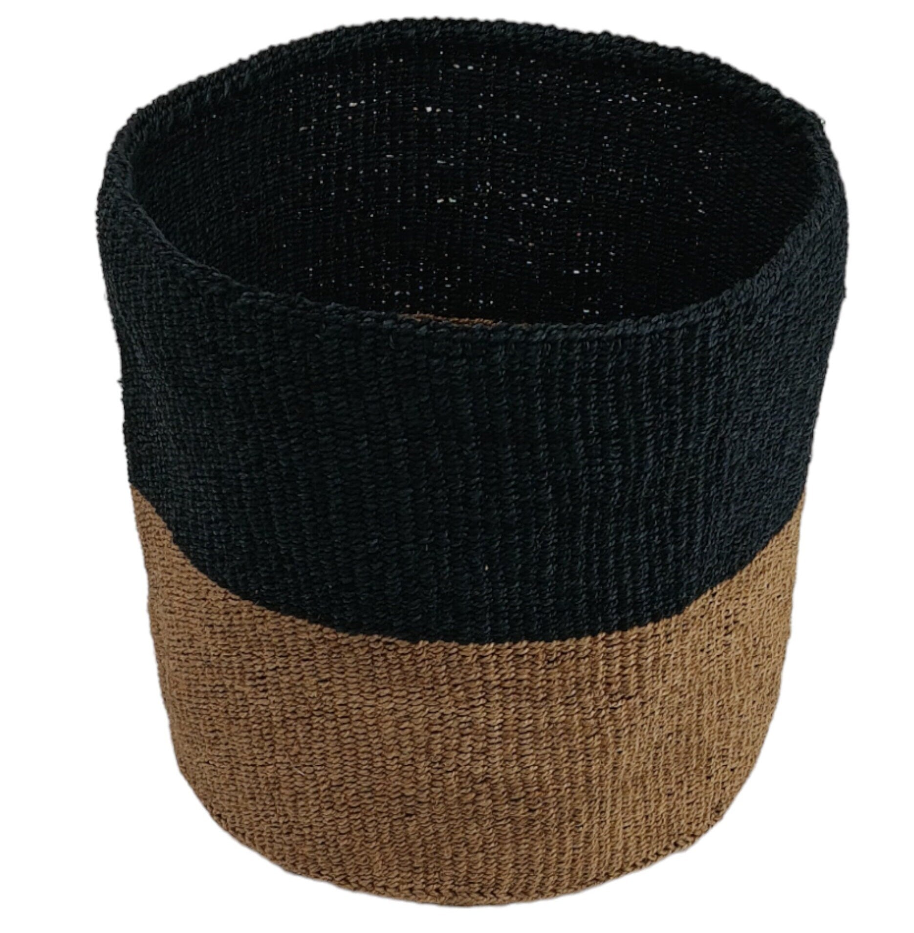 Handwoven Sisal Basket Planter: African Storage Basket