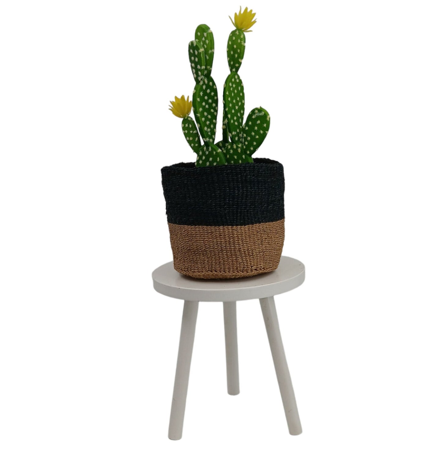 Handwoven Sisal Basket Planter: African Storage Basket