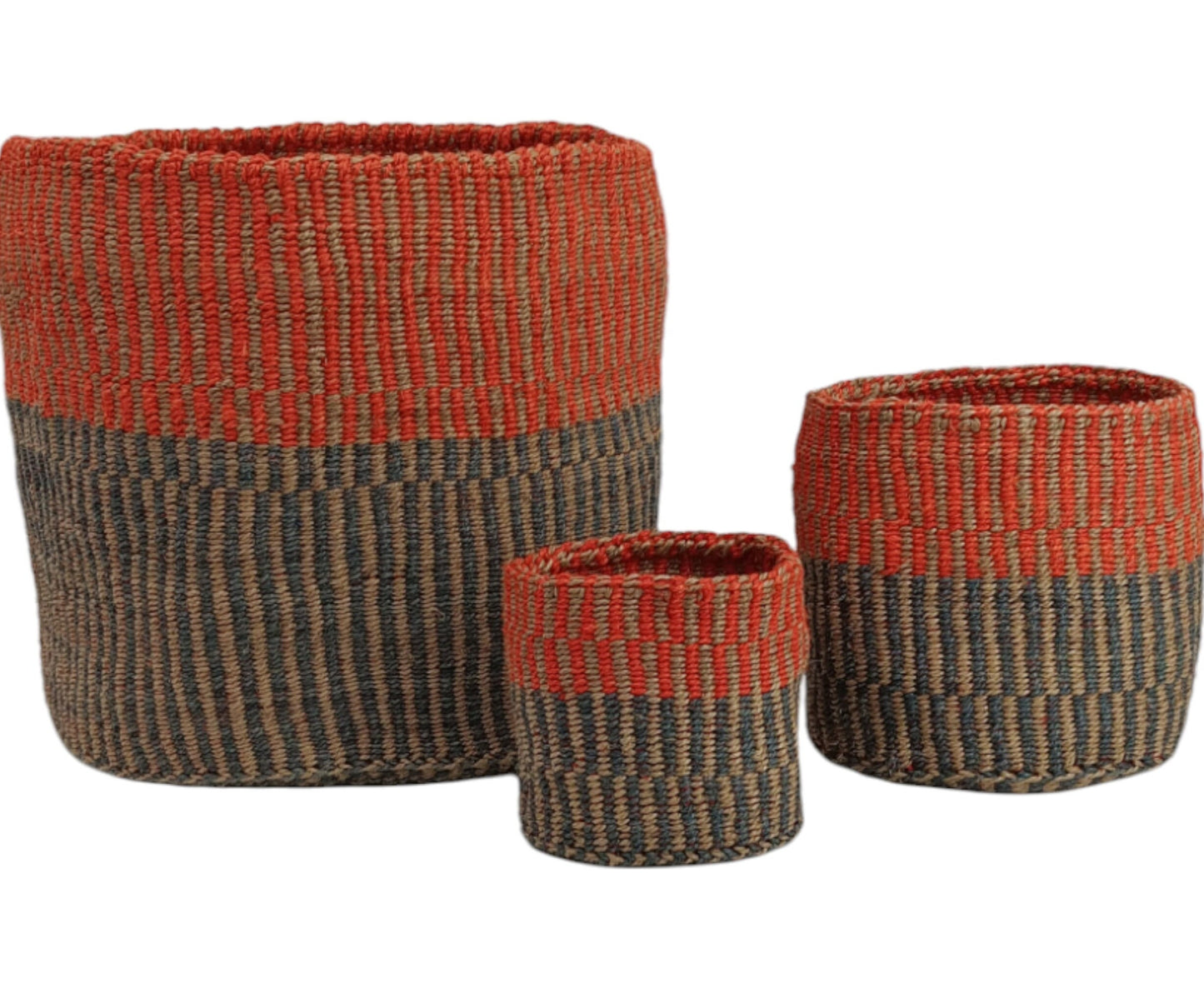 Handwoven Sisal Basket: African Storage, Plant Pot, Minimalist Decor