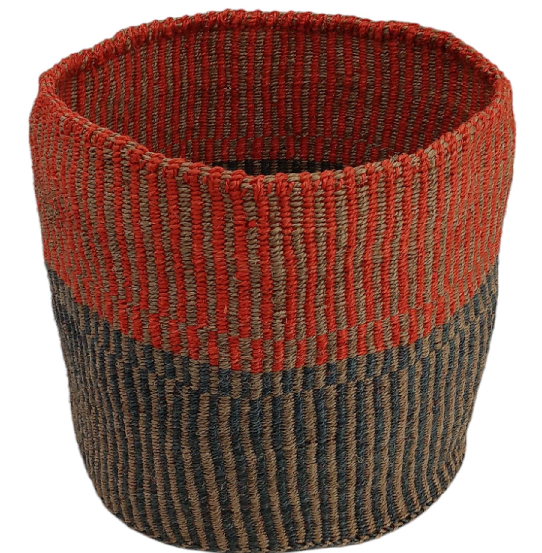 Handwoven Sisal Basket: African Storage, Plant Pot, Minimalist Decor