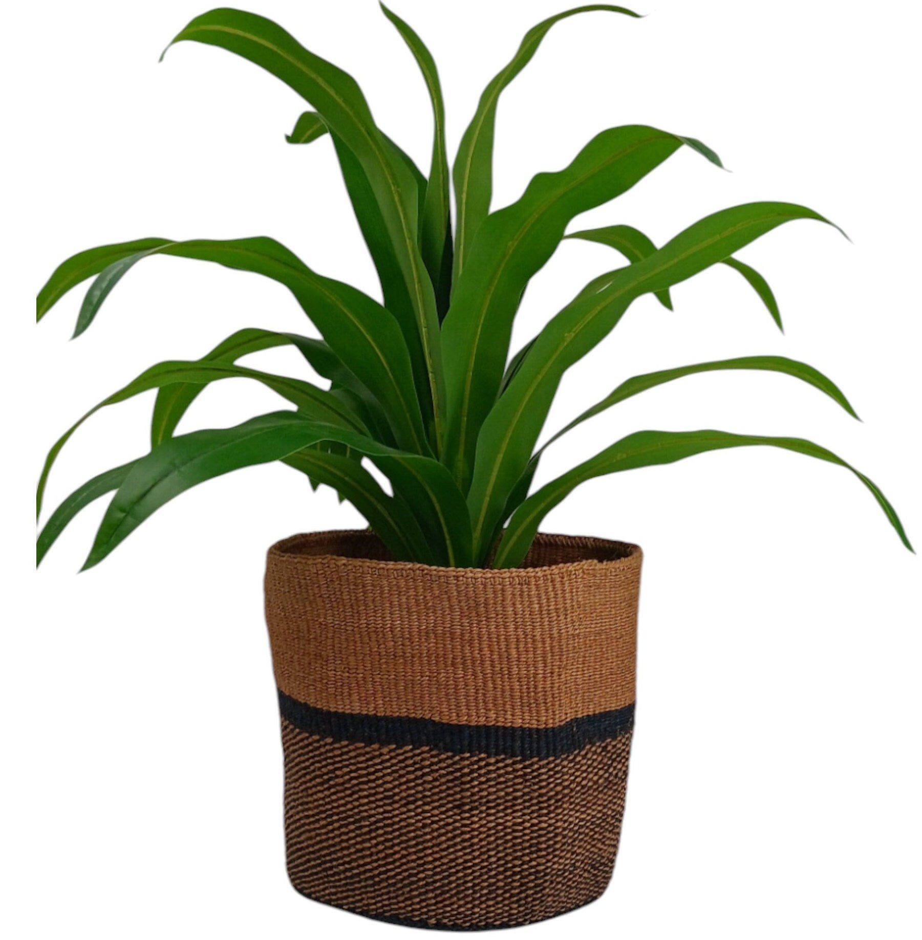African Woven Basket: Sisal Plant Pot, Storage Basket