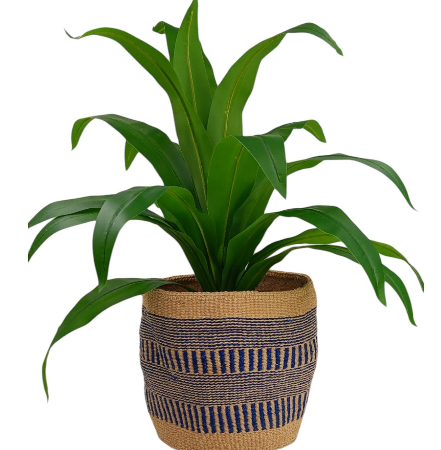 Handwoven Sisal Basket: Colorful Woven Planter, Storage Basket