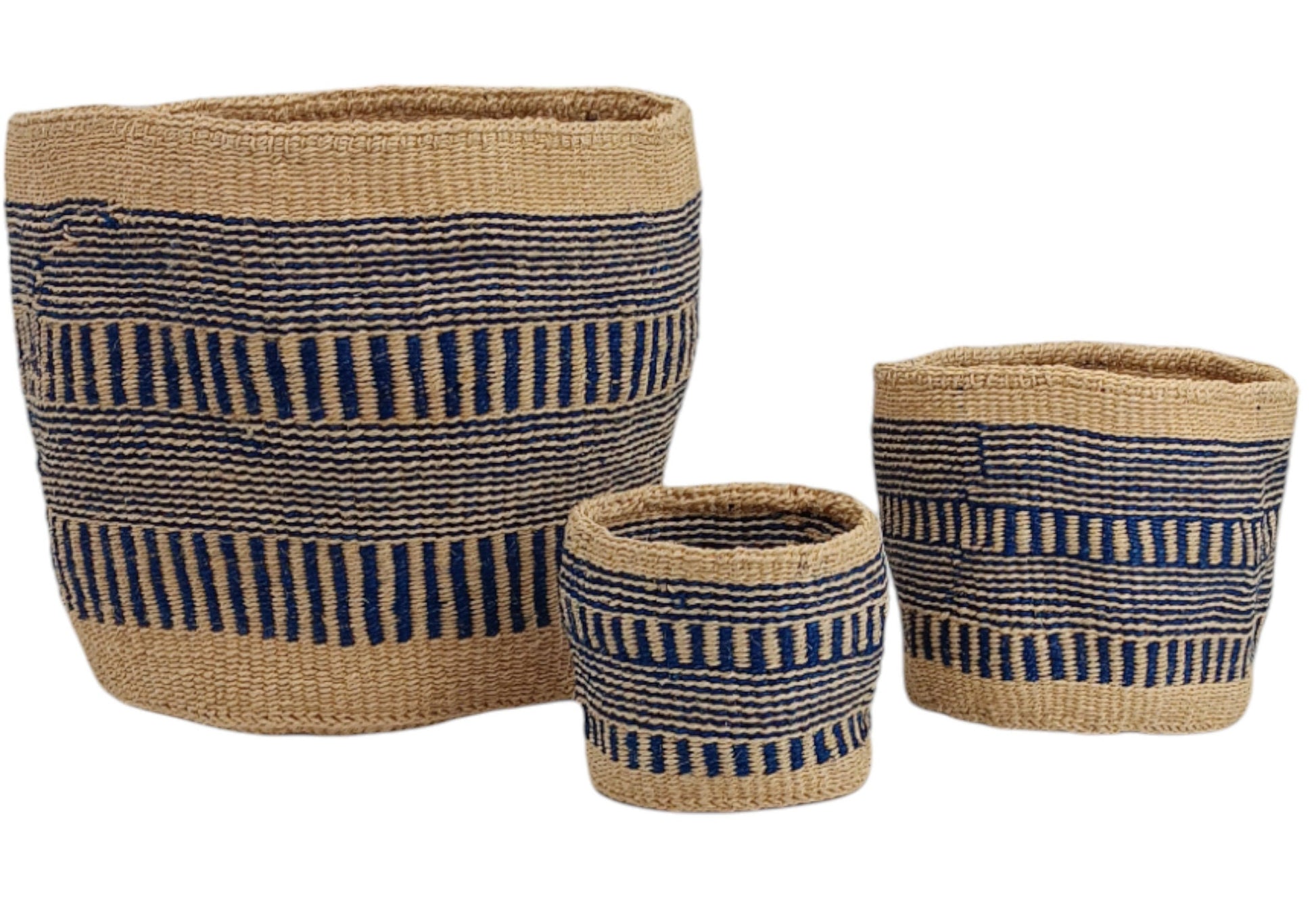 Handwoven Sisal Basket: Colorful Woven Planter, Storage Basket