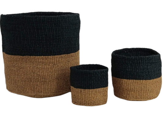 Handwoven Sisal Basket Planter: African Storage Basket