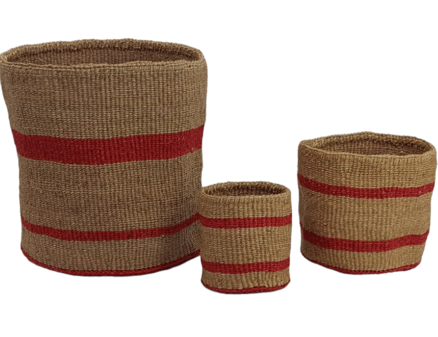 Woven Sisal Basket Planter: Colorful African Storage Basket