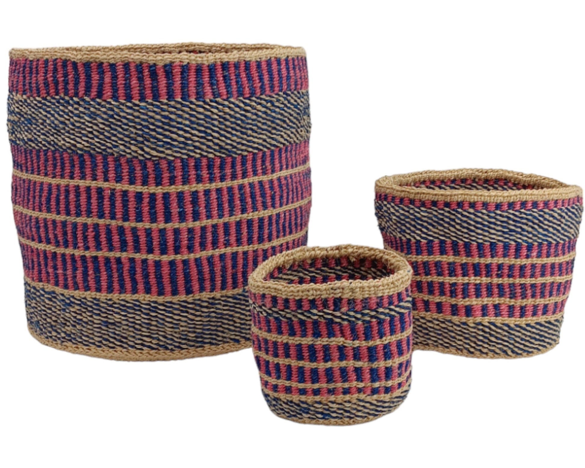 Woven Sisal Basket Planter: Colorful Rustic Home Decor