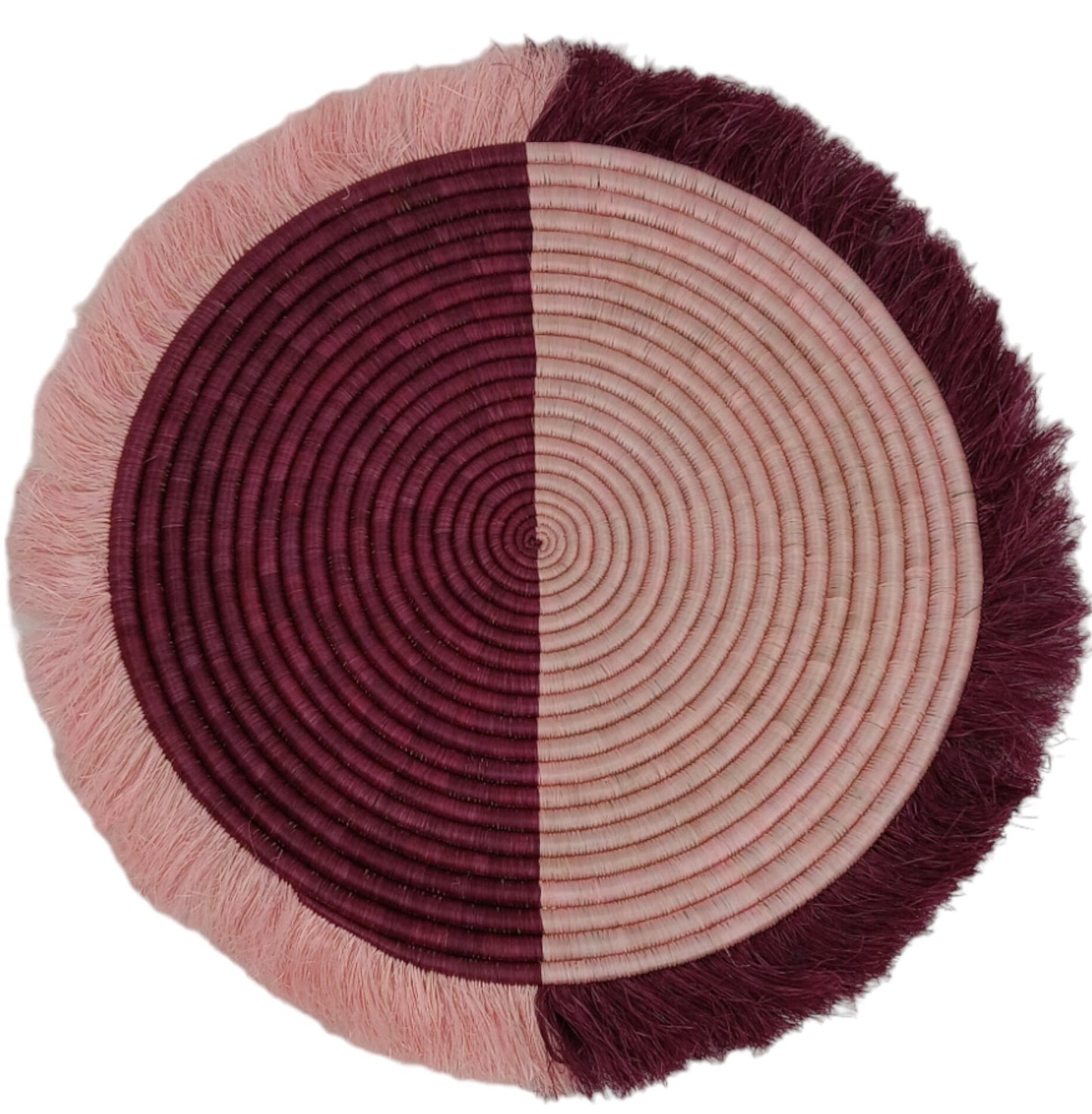 Large Fringed Woven Wall Basket: Colorful African Decor (18-20 Inches)