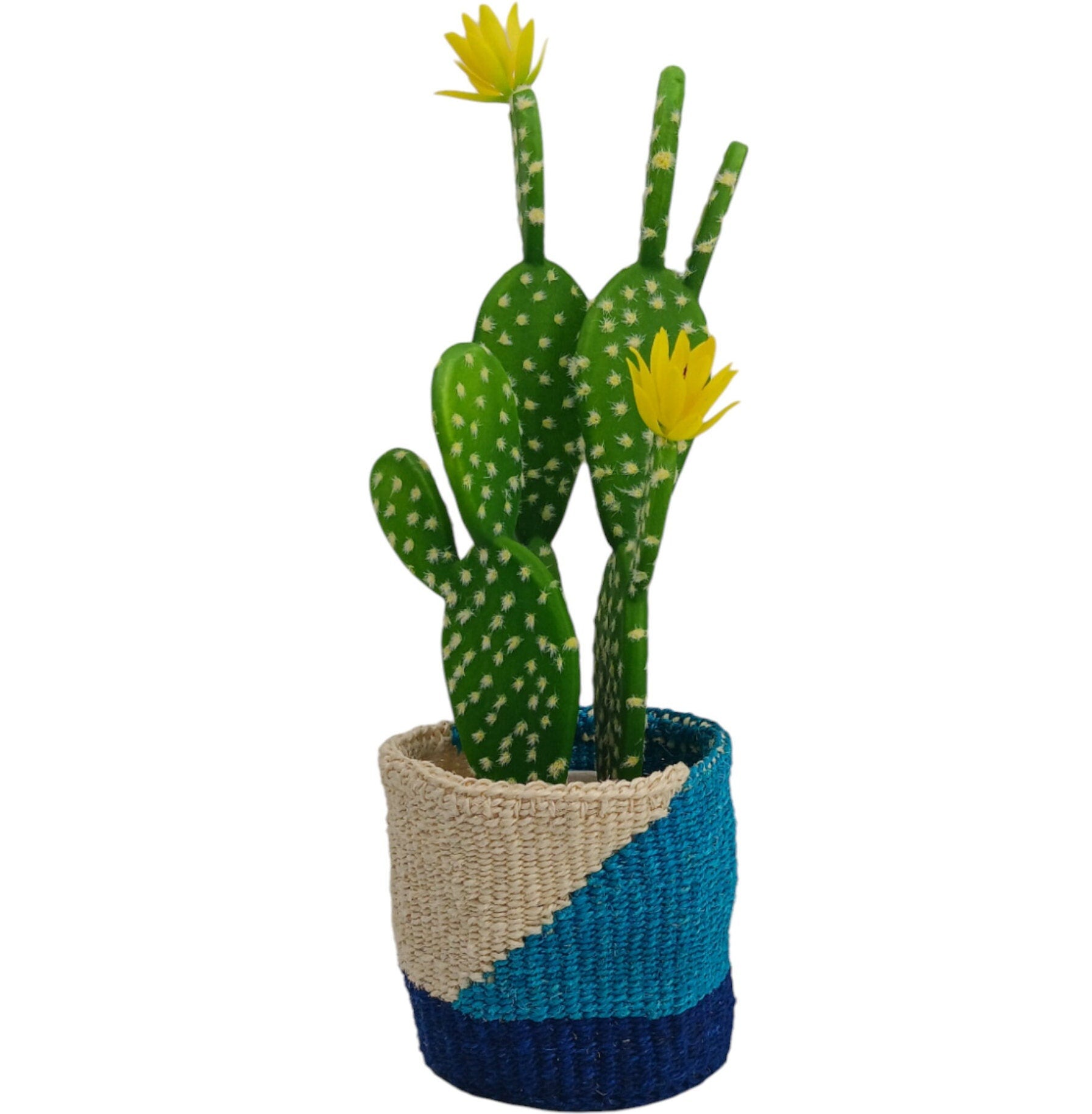 Woven Sisal Basket Planter: Handwoven African Boho Basket
