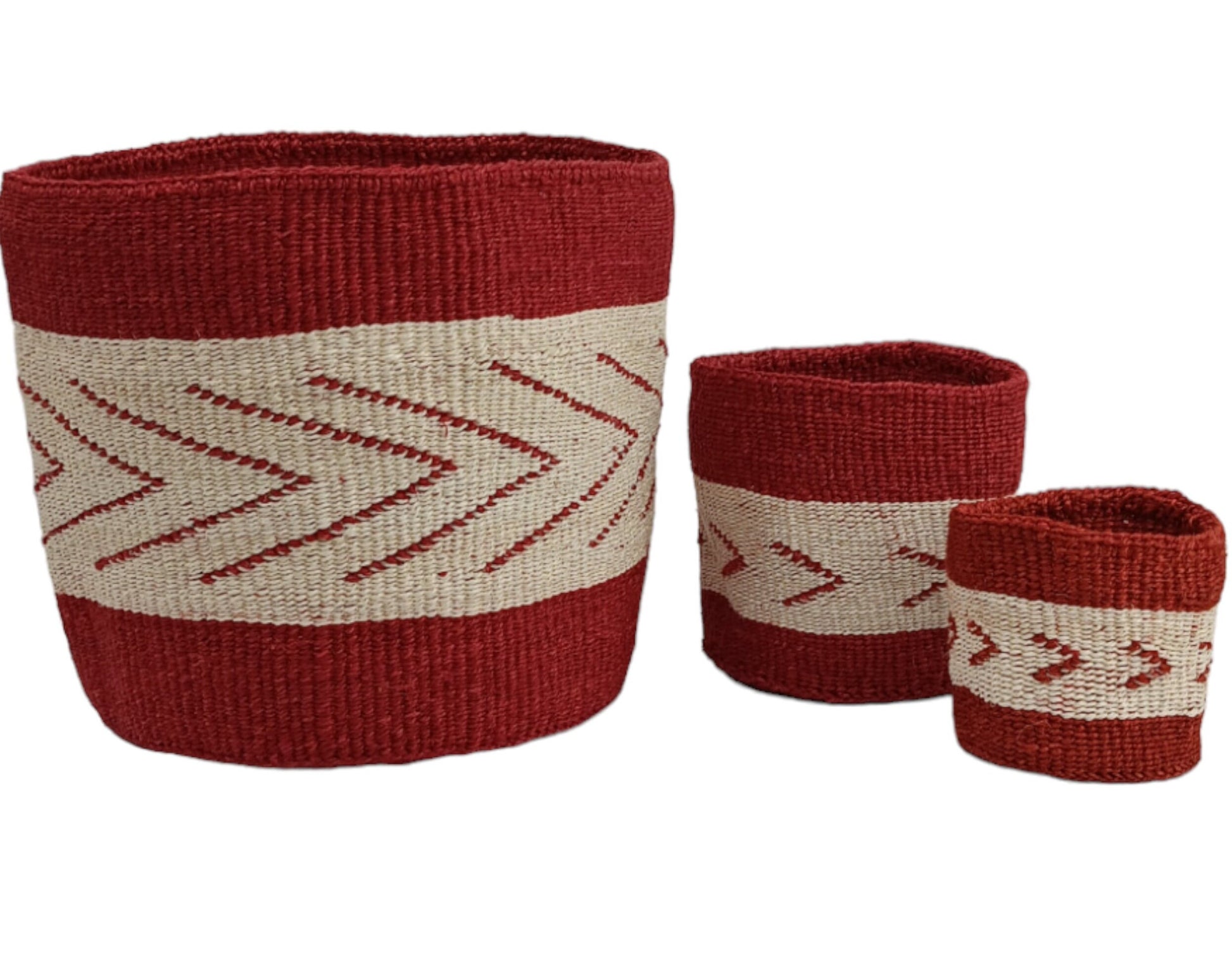 Handwoven Sisal Basket Planter: Colorful African Storage, Boho Decor
