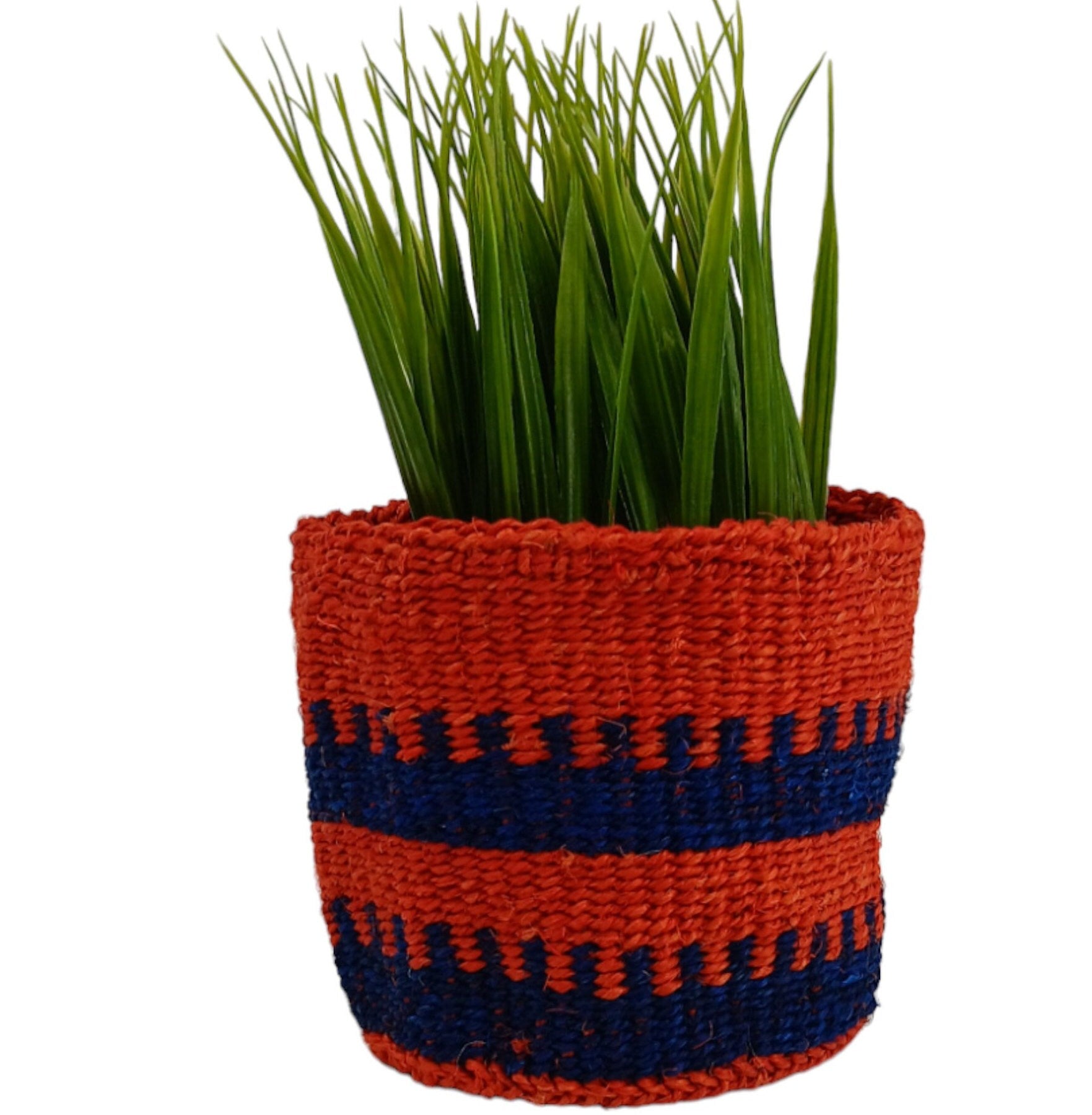 Handwoven Sisal Basket Planter: Kenyan Woven Storage Basket