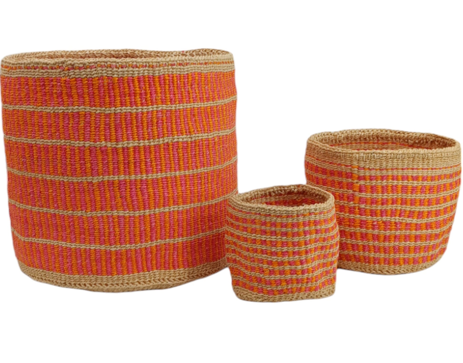 Woven Basket Planter: Colorful Boho Decor, Handwoven Sisal