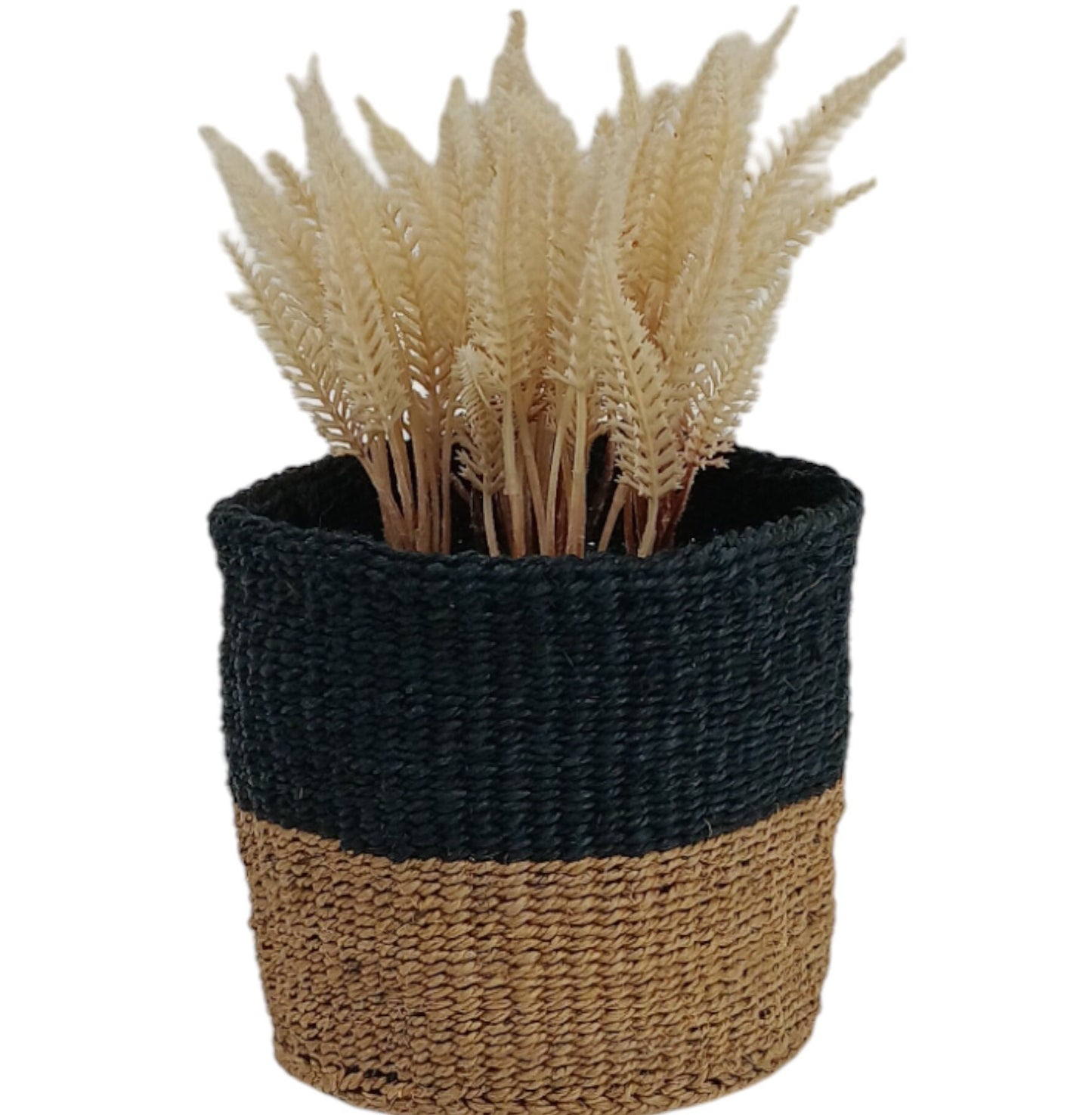 Handwoven Sisal Basket Planter: African Storage Basket