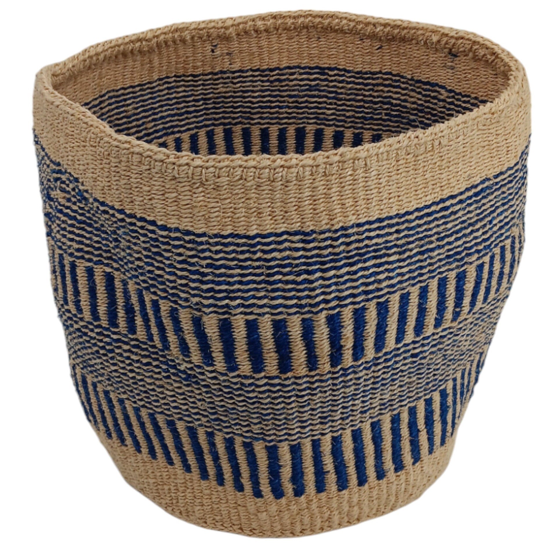 Handwoven Sisal Basket: Colorful Woven Planter, Storage Basket