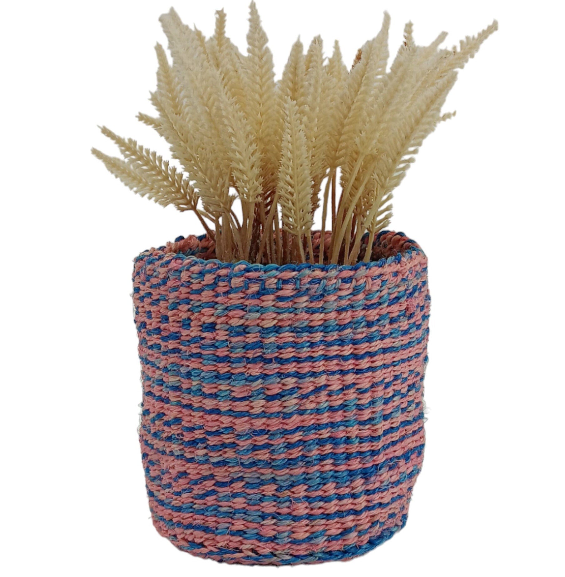 Woven Plant Basket: Handwoven Sisal Planter, African Storage Basket