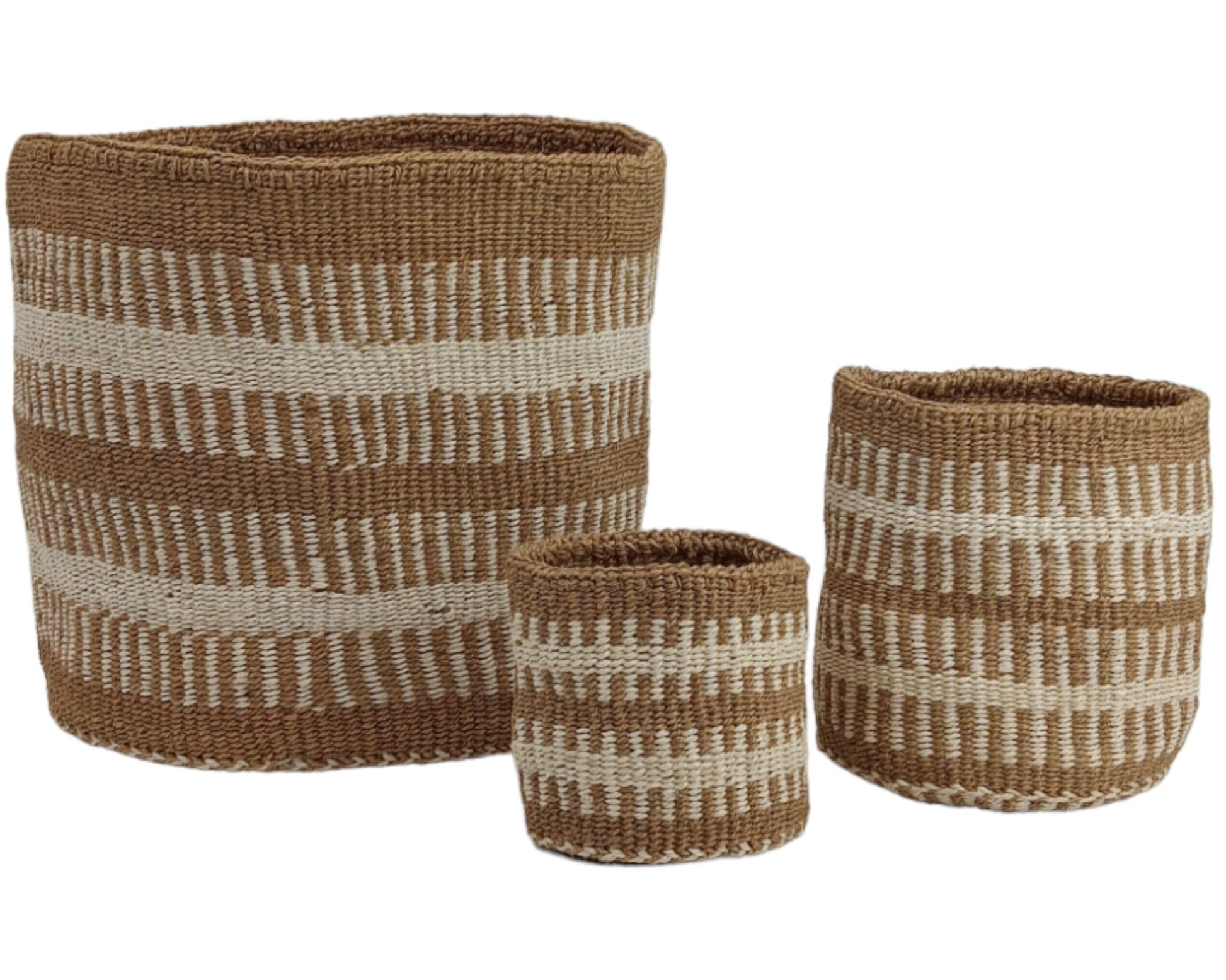 Handwoven Sisal Plant Basket: African Woven Storage Basket
