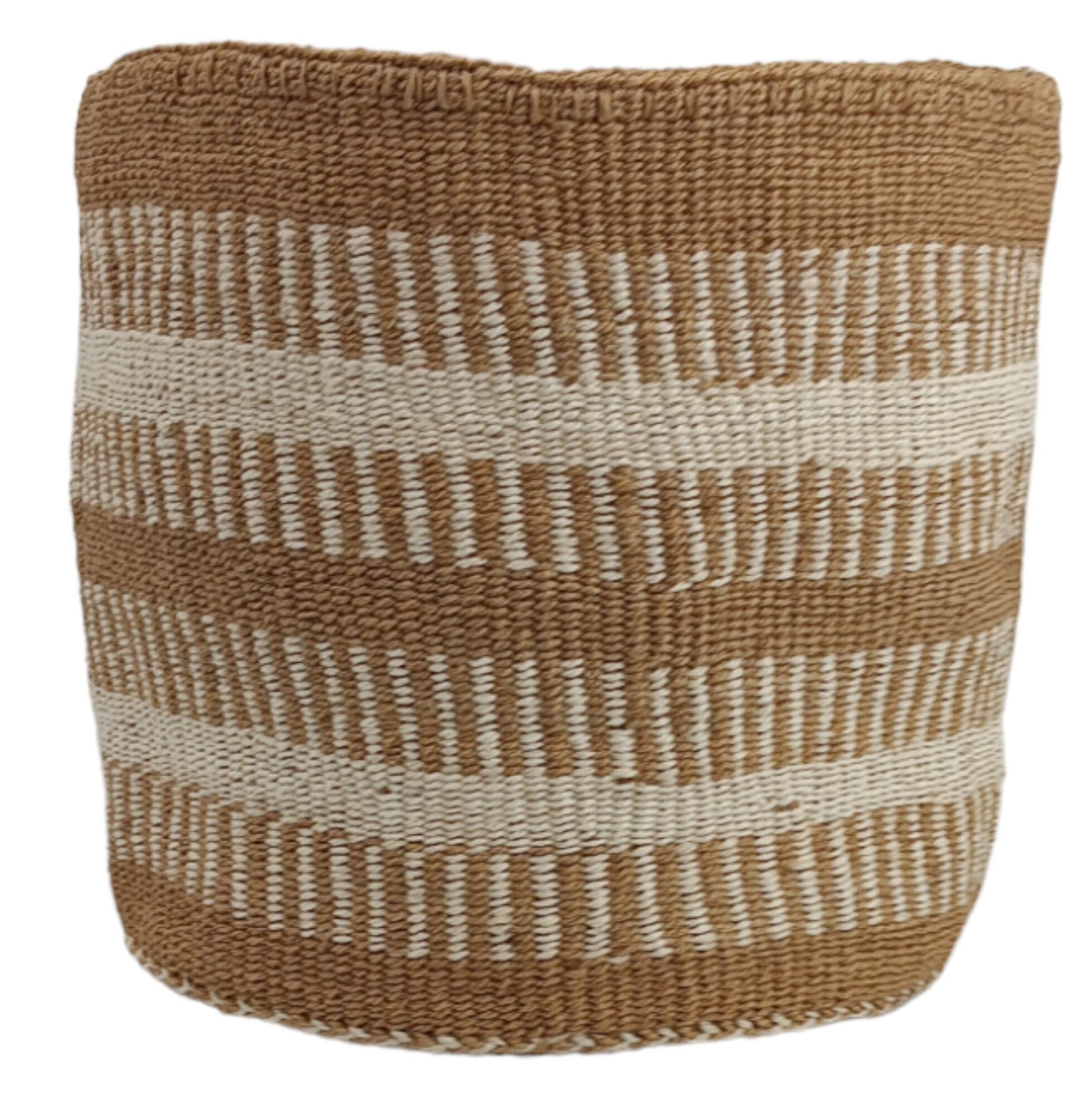 Handwoven Sisal Plant Basket: African Woven Storage Basket
