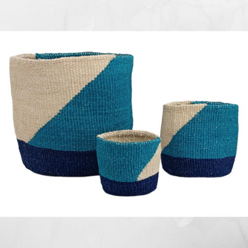 Woven Sisal Basket Planter: Handwoven African Boho Basket