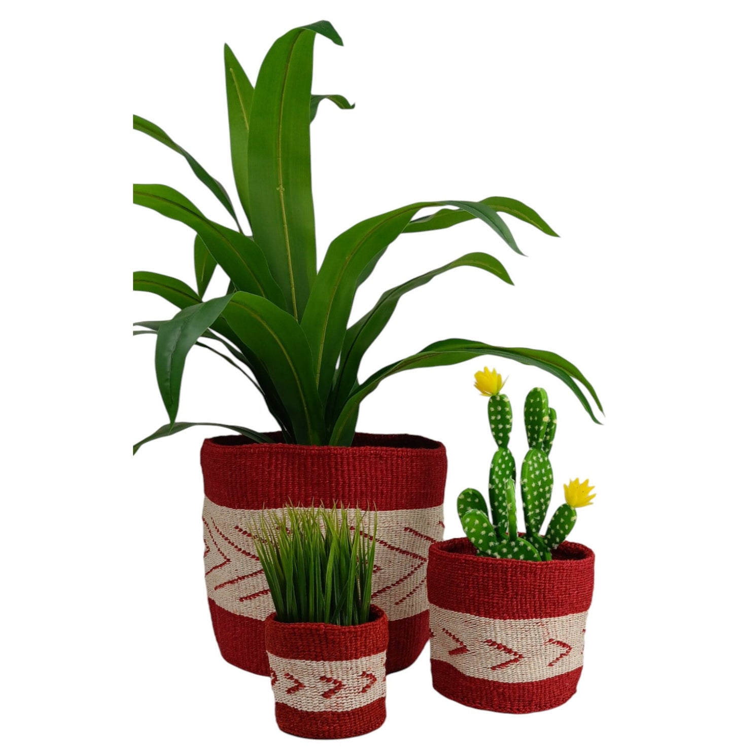 Woven Basket Planter: Large Boho Plant Decor, Handwoven Sisal Basket