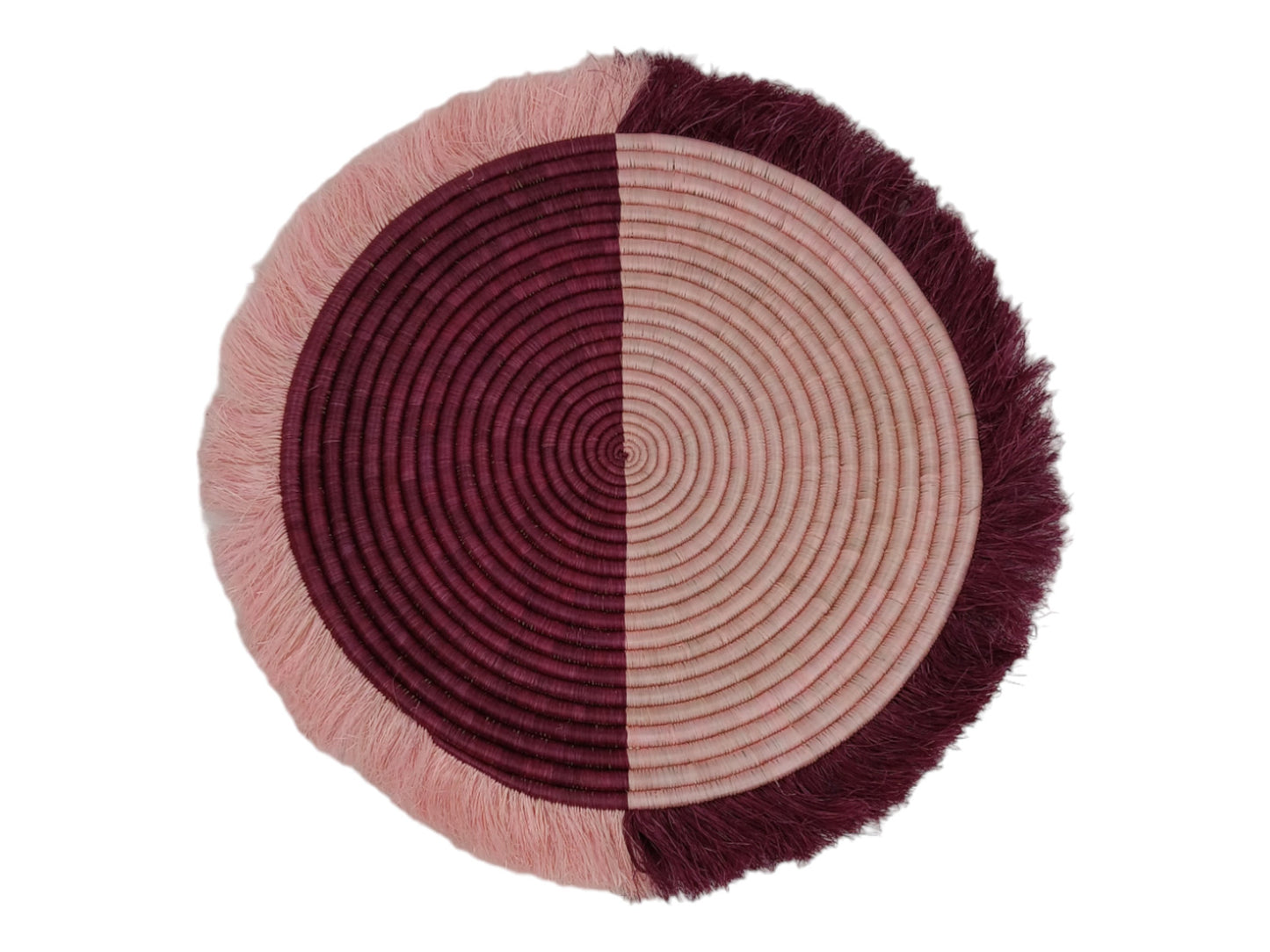 Large Fringed Woven Wall Basket: Colorful African Decor (18-20 Inches)