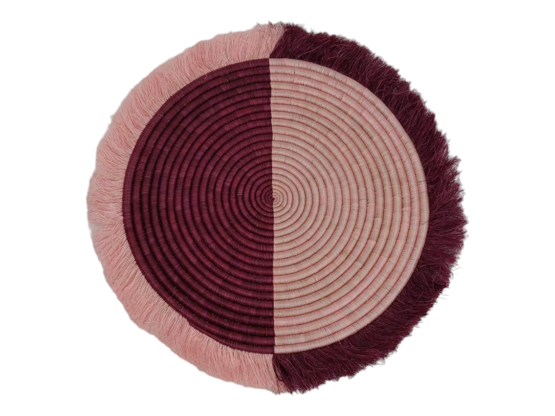 Large Fringed Woven Wall Basket: Colorful African Decor (18-20 Inches)
