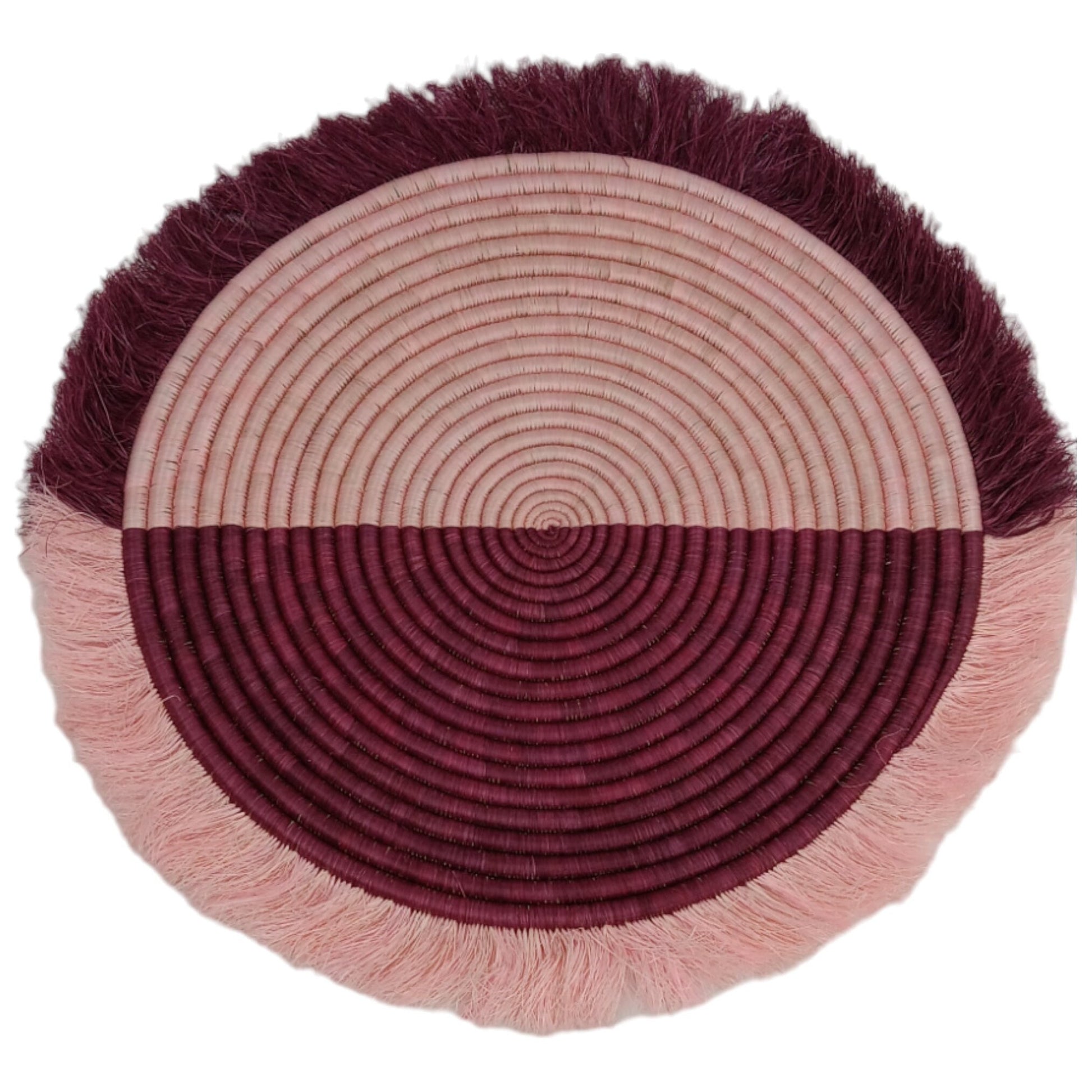 Large Fringed Woven Wall Basket: Colorful African Decor (18-20 Inches)