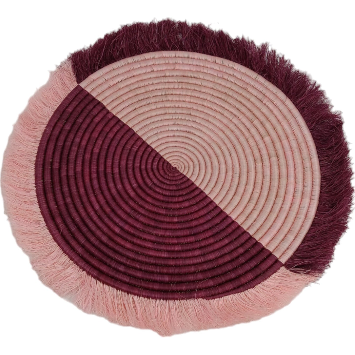 Large Fringed Woven Wall Basket: Colorful African Decor (18-20 Inches)