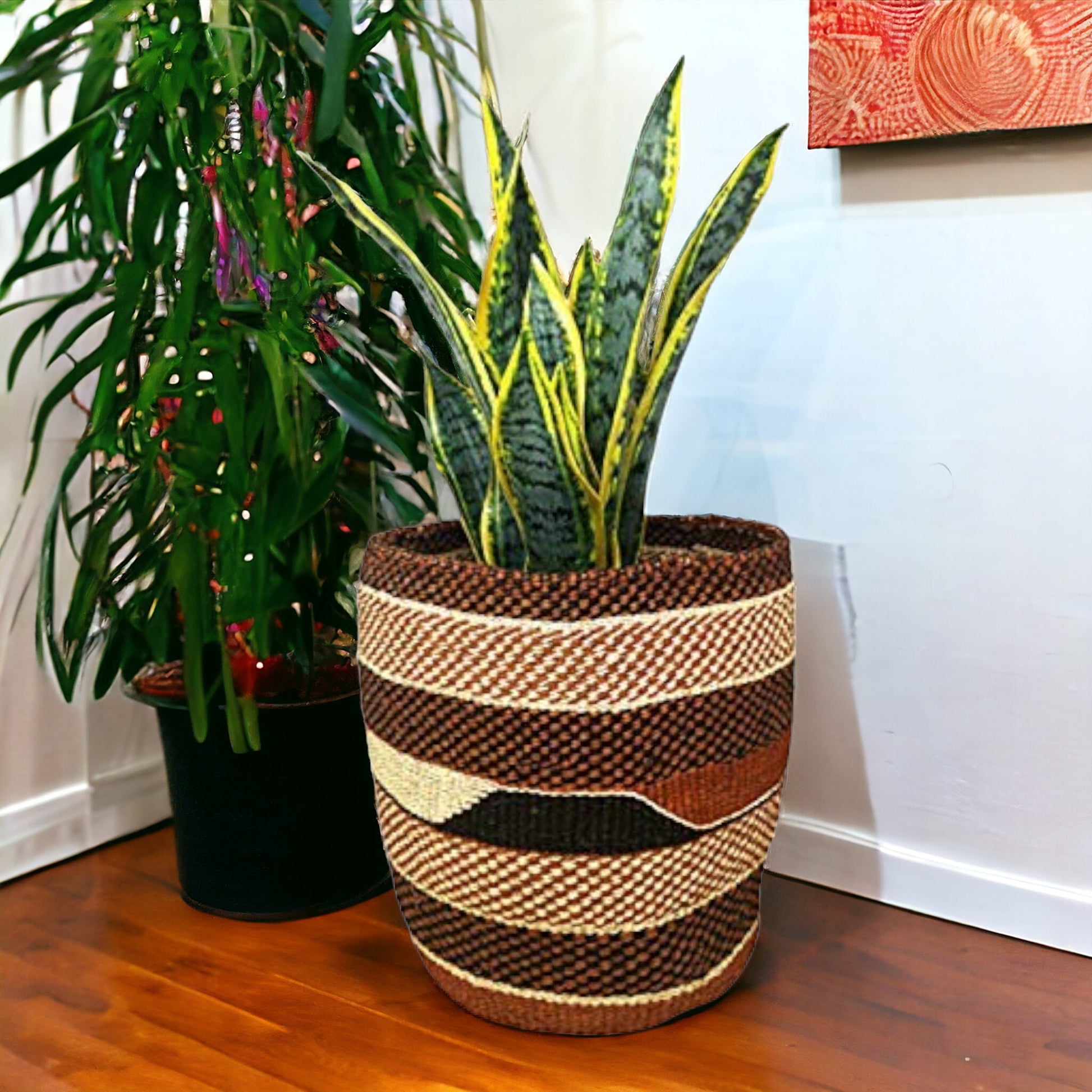 Woven Plant basket, Basket planter, African basket, Baskets for plants, Storage baskets, Sisal basket, boho baskets, Plant baskets, Mom gift