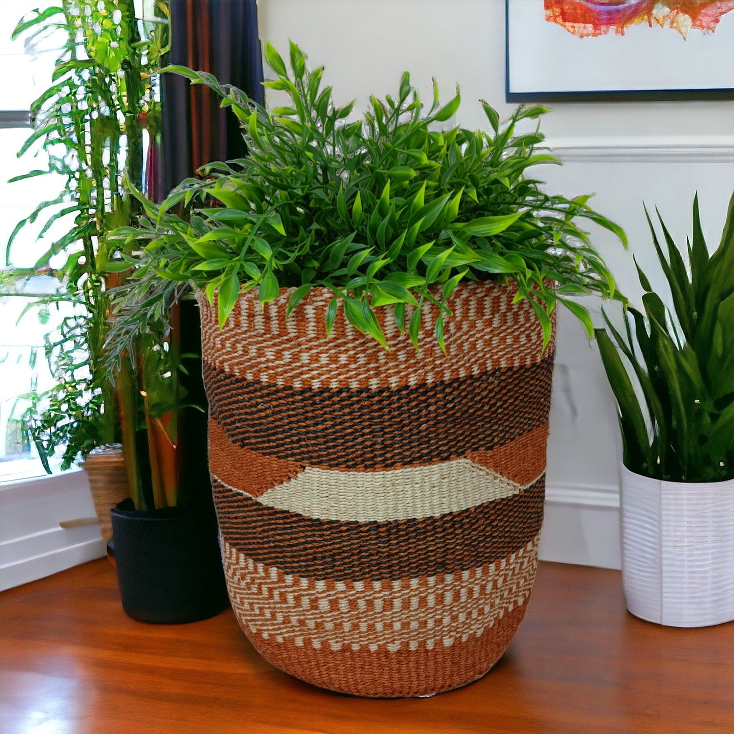 Woven Plant basket, Basket planter, African basket, Baskets for plants, Storage baskets, Sisal basket, boho baskets, Plant baskets, Mom gift
