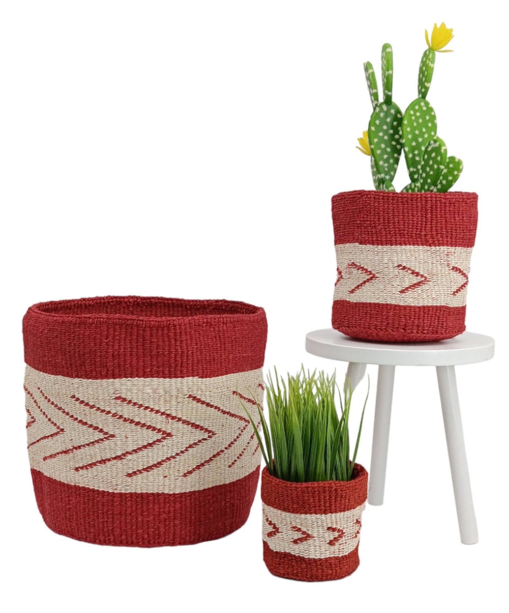 Woven Basket Planter: Large Boho Plant Decor, Handwoven Sisal Basket