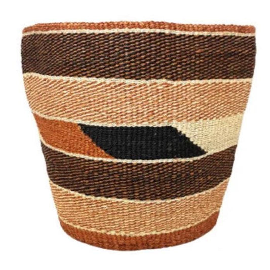 Handwoven Sisal Basket Planter: Rustic African Basket Decor (9x9")