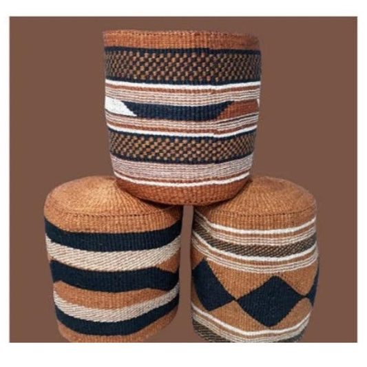 Handwoven Sisal Basket: Kenyan Planter, Storage Decor
