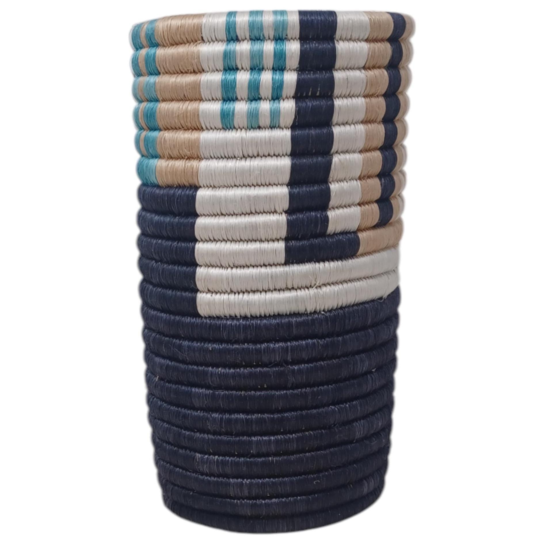 Handwoven Wicker Flower Vase: Boho Farmhouse Decor, Eco-Friendly