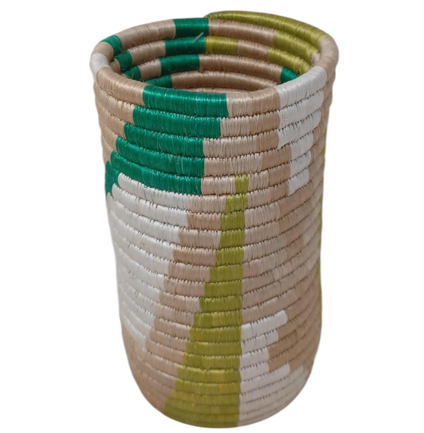 Handwoven Wicker Vase: Boho Home Decor Flower Basket