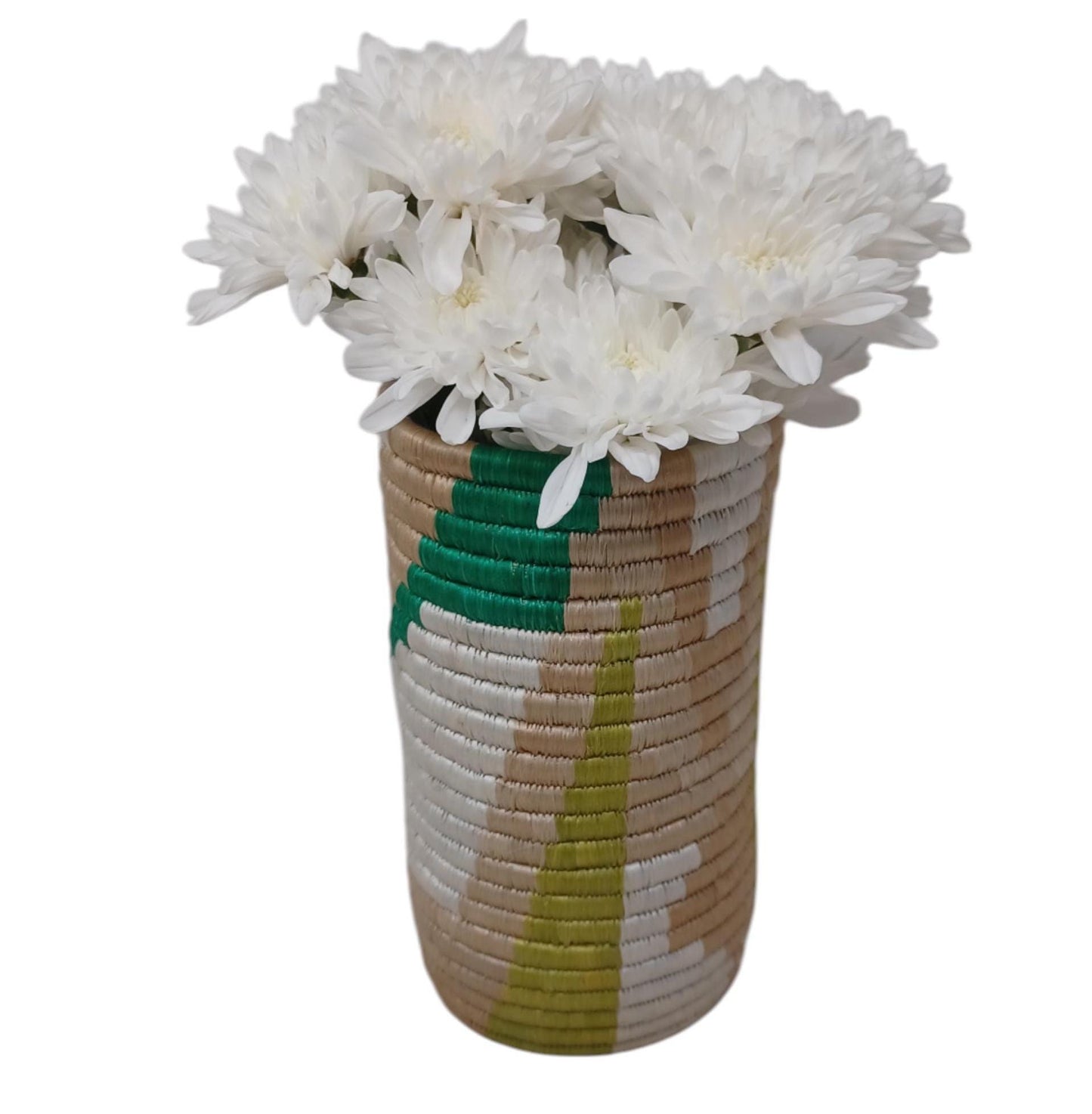 Handwoven Wicker Vase: Boho Home Decor Flower Basket