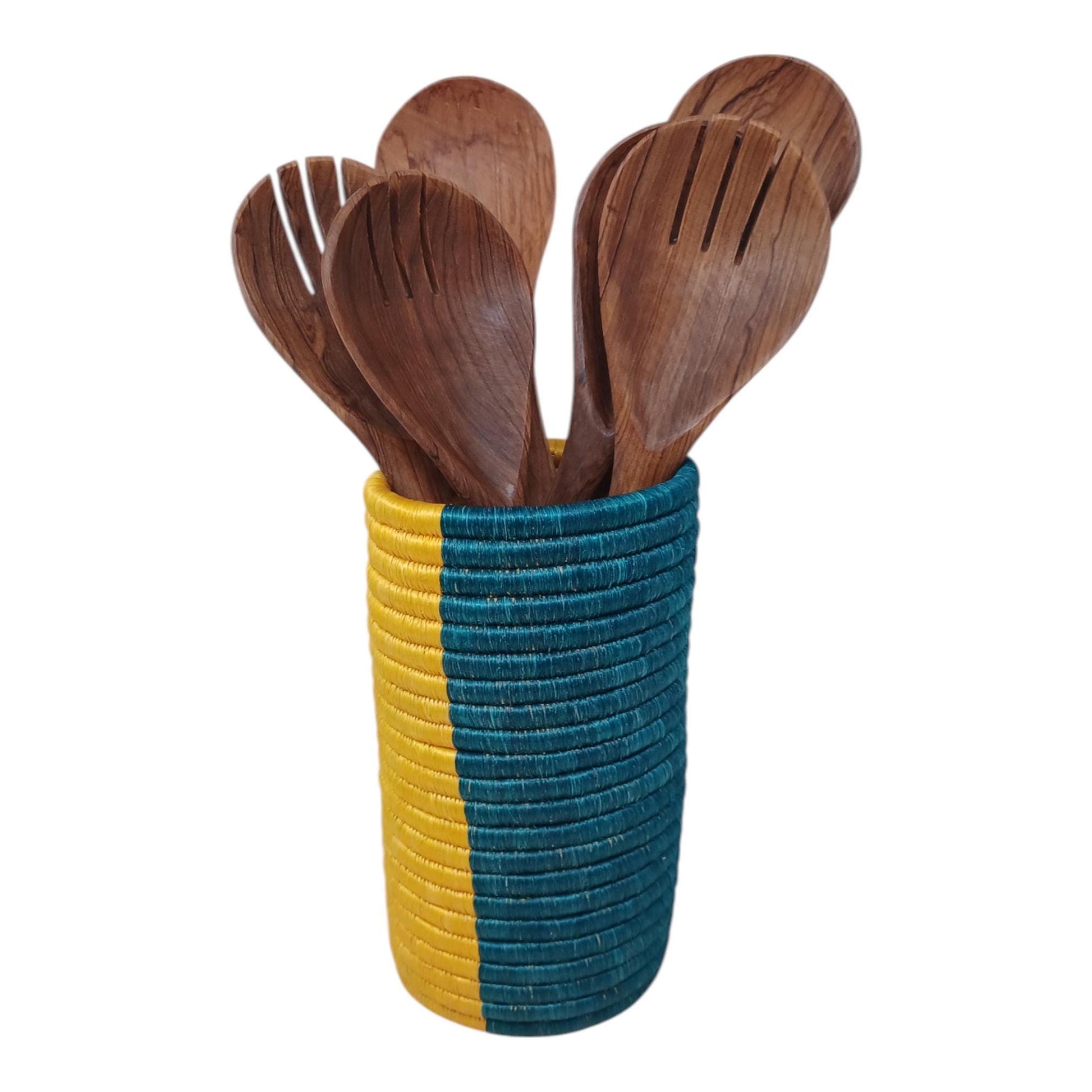 Handwoven Wicker Basket Vase: Boho Farmhouse Table Decor