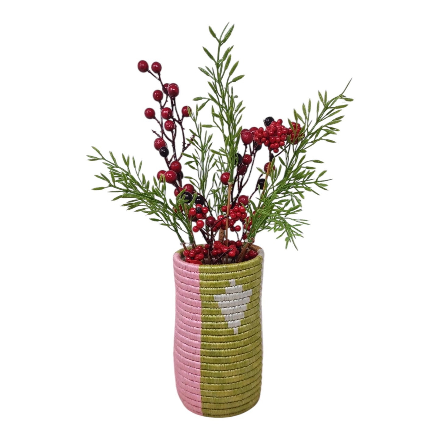 Handwoven Wicker Vase: Rustic Farmhouse Flower Holder